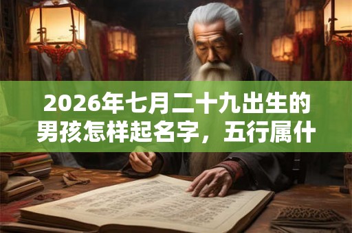 2026年七月二十九出生的男孩怎样起名字，五行属什么