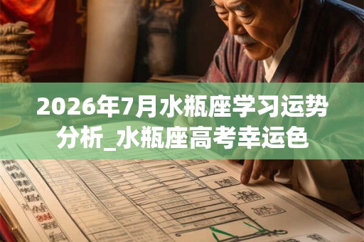 2026年7月水瓶座学习运势分析_水瓶座高考幸运色