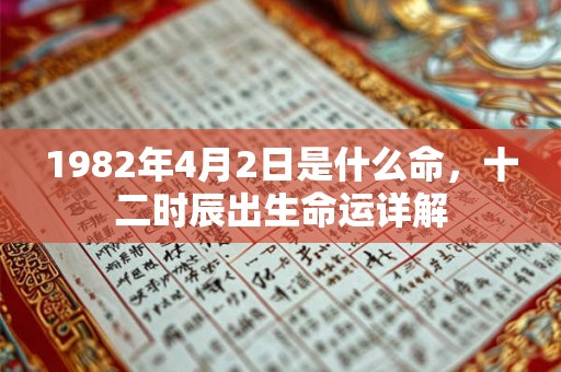 1982年4月2日是什么命,十二时辰出生命运详解 1982年4月2日是什么命,十二时辰出生命运详解