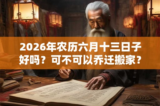 2026年农历六月十三日子好吗？可不可以乔迁搬家？