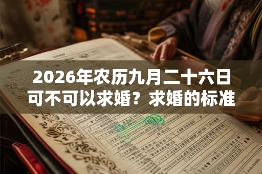 2026年农历九月二十六日可不可以求婚？求婚的标准姿势