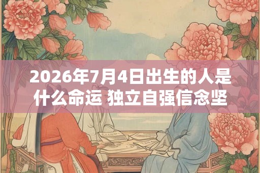2026年7月4日出生的人是什么命运 独立自强信念坚定一生无忧