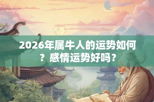 2026年属牛人的运势如何？感情运势好吗？
