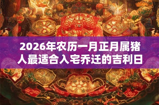 2026年农历一月正月属猪人最适合入宅乔迁的吉利日子