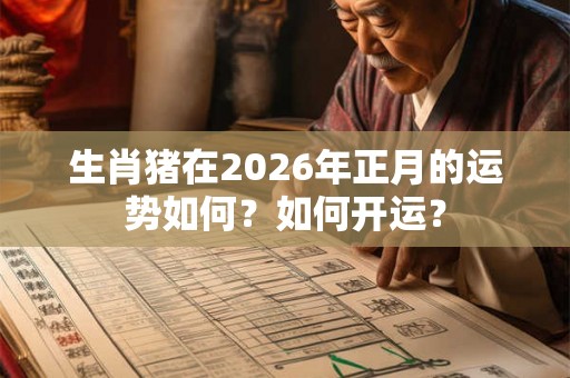 生肖猪在2026年正月的运势如何？如何开运？
