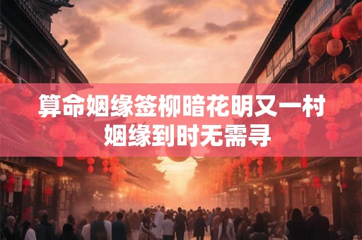 算命姻缘签柳暗花明又一村 姻缘到时无需寻 算命姻缘签柳暗花明又一村 姻缘到时无需寻