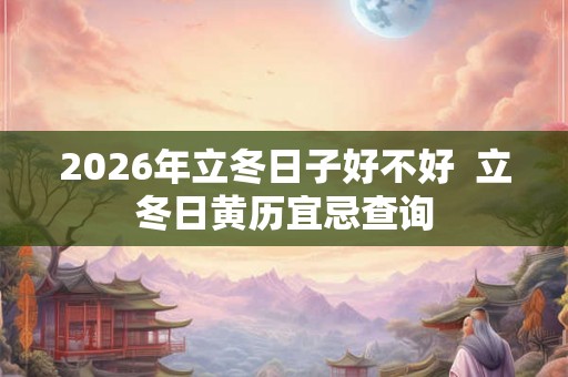 2026年立冬日子好不好 立冬日黄历宜忌查询 2026年立冬日子好不好 立冬日黄历宜忌查询