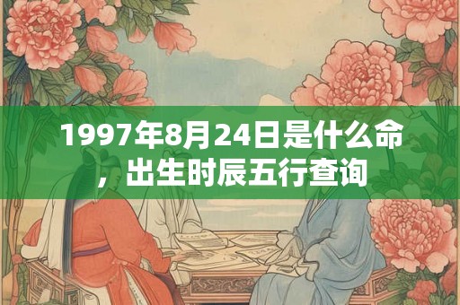 1997年8月24日是什么命，出生时辰五行查询
