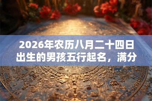 2026年农历八月二十四日出生的男孩五行起名，满分好名字推荐