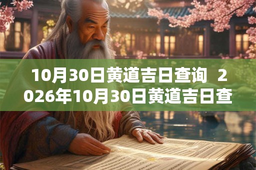 10月30日黄道吉日查询  2026年10月30日黄道吉日查询