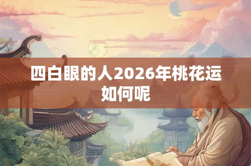 四白眼的人2026年桃花运如何呢