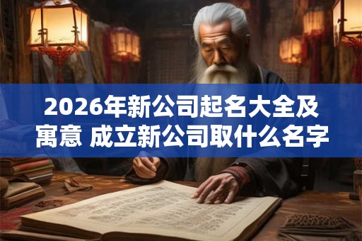2026年新公司起名大全及寓意 成立新公司取什么名字好呢
