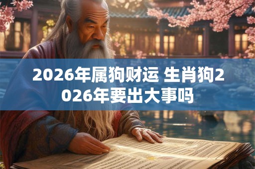 2026年属狗财运 生肖狗2026年要出大事吗