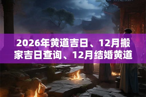 2026年黄道吉日、12月搬家吉日查询、12月结婚黄道吉日