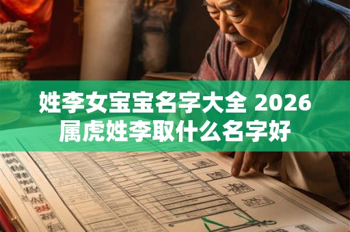 姓李女宝宝名字大全 2026属虎姓李取什么名字好