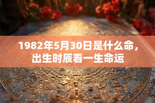 1982年5月30日是什么命，出生时辰看一生命运