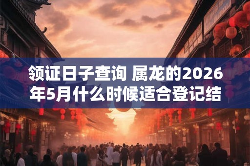 领证日子查询 属龙的2026年5月什么时候适合登记结婚 领证日子查询 属龙的2026年5月什么时候适合登记结婚