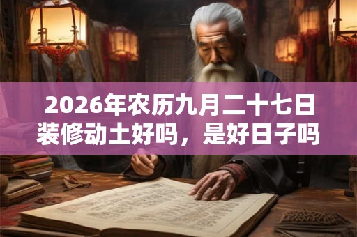 2026年农历九月二十七日装修动土好吗，是好日子吗？