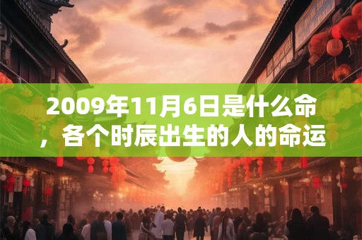 2009年11月6日是什么命，各个时辰出生的人的命运