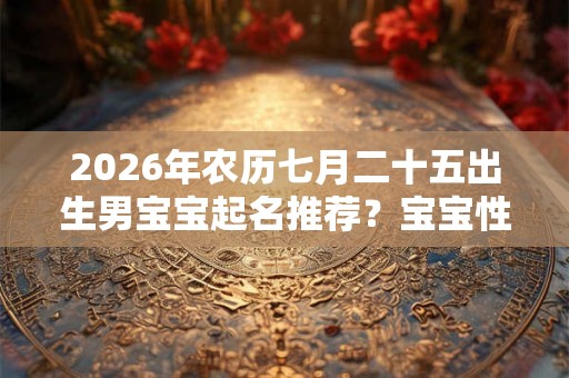 2026年农历七月二十五出生男宝宝起名推荐?宝宝性格如何? 2026年农历七月二十五出生男宝宝起名推荐?宝宝性格如何?