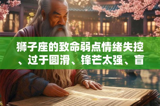 狮子座的致命弱点情绪失控、过于圆滑、锋芒太强、盲目自信