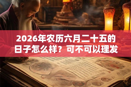 2026年农历六月二十五的日子怎么样？可不可以理发？