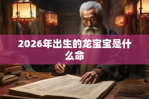 2026年出生的龙宝宝是什么命