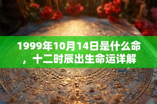 1999年10月14日是什么命，十二时辰出生命运详解