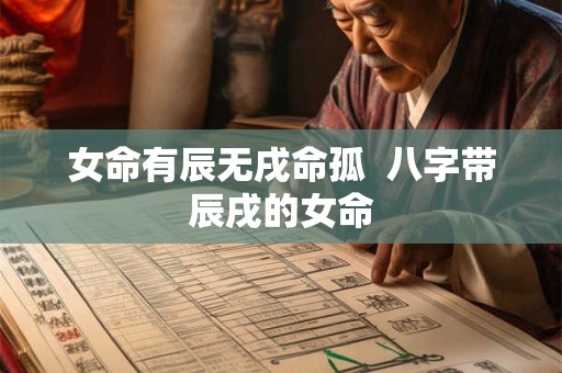 女命有辰无戌命孤  八字带辰戌的女命