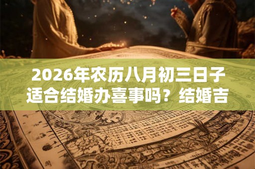 2026年农历八月初三日子适合结婚办喜事吗？结婚吉时有哪些？
