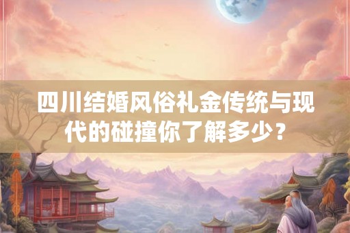 四川结婚风俗礼金传统与现代的碰撞你了解多少？