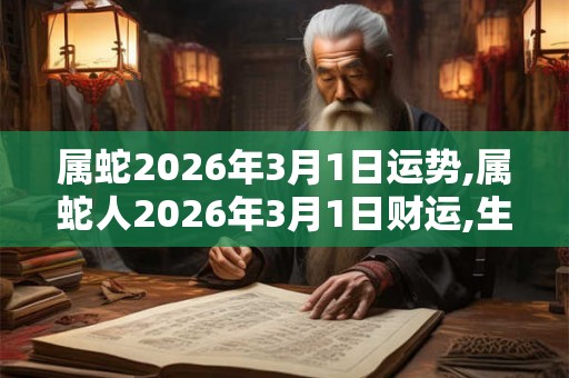 属蛇2026年3月1日运势,属蛇人2026年3月1日财运,生肖蛇2026年3月1日运势