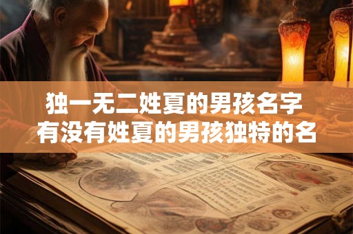 独一无二姓夏的男孩名字 有没有姓夏的男孩独特的名字