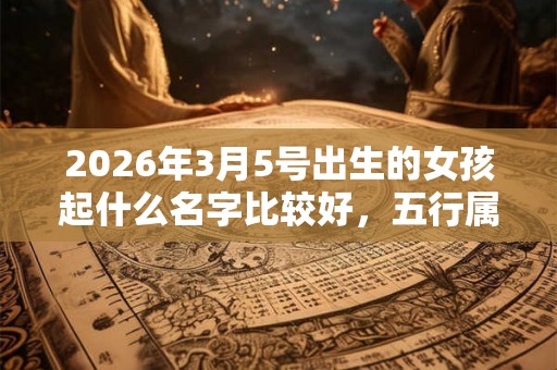2026年3月5号出生的女孩起什么名字比较好，五行属什么