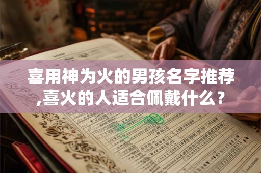 喜用神为火的男孩名字推荐,喜火的人适合佩戴什么？