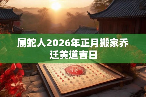 属蛇人2026年正月搬家乔迁黄道吉日