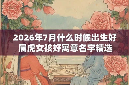 2026年7月什么时候出生好 属虎女孩好寓意名字精选
