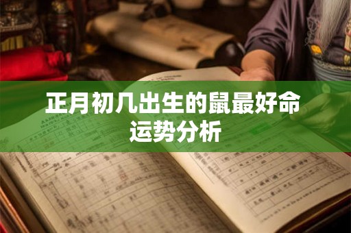 正月初几出生的鼠最好命 运势分析 正月初几出生的鼠最好命 运势分析