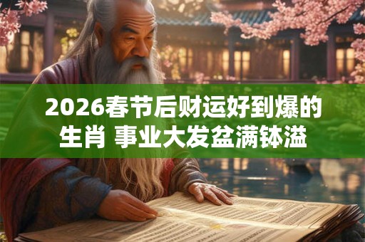 2026春节后财运好到爆的生肖 事业大发盆满钵溢