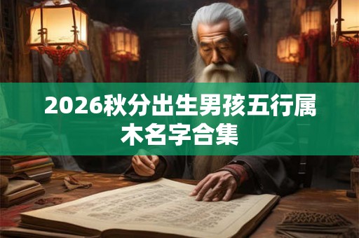 2026秋分出生男孩五行属木名字合集