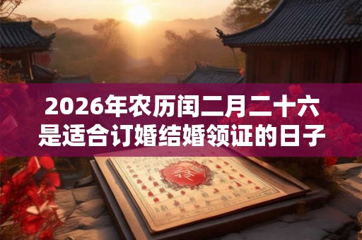 2026年农历闰二月二十六是适合订婚结婚领证的日子吗? 2026年农历闰二月二十六是适合订婚结婚领证的日子吗?