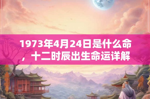 1973年4月24日是什么命，十二时辰出生命运详解