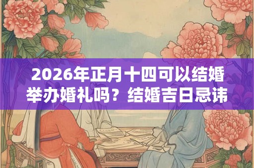 2026年正月十四可以结婚举办婚礼吗？结婚吉日忌讳什么？