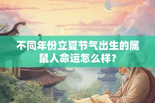 不同年份立夏节气出生的属鼠人命运怎么样? 不同年份立夏节气出生的属鼠人命运怎么样?