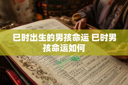 巳时出生的男孩命运 巳时男孩命运如何 巳时出生的男孩命运 巳时男孩命运如何