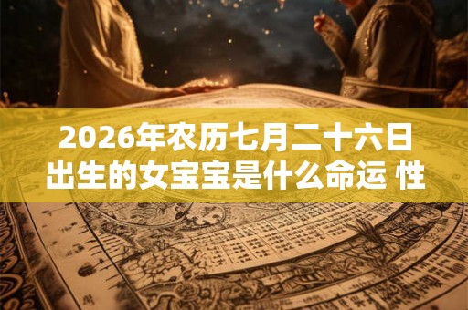2026年农历七月二十六日出生的女宝宝是什么命运 性格有什么特点