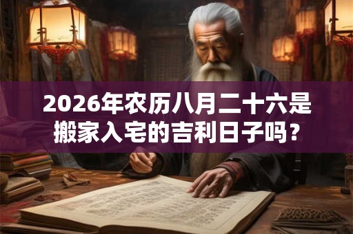 2026年农历八月二十六是搬家入宅的吉利日子吗？