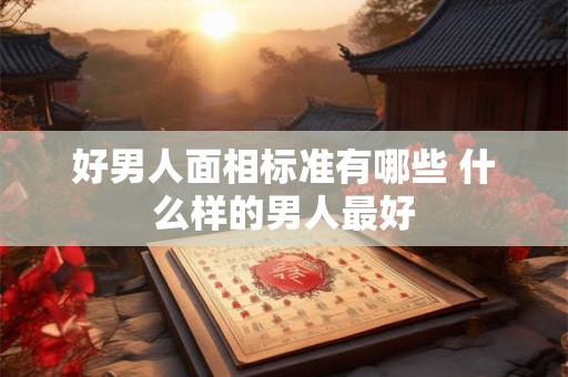 好男人面相标准有哪些 什么样的男人最好 好男人面相标准有哪些 什么样的男人最好
