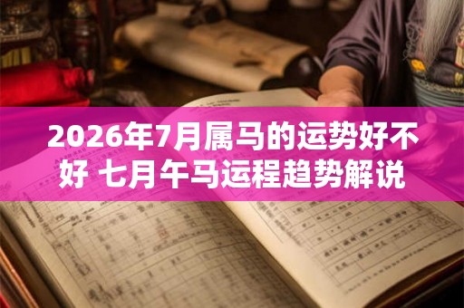 2026年7月属马的运势好不好 七月午马运程趋势解说