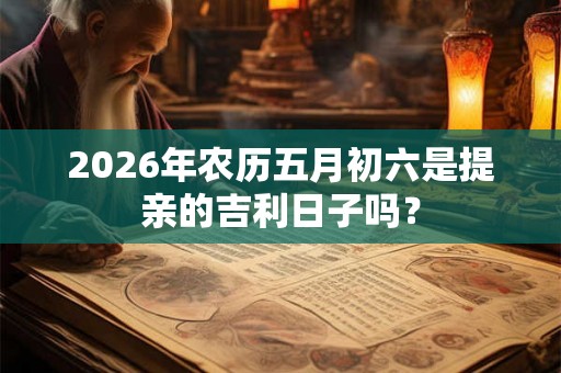 2026年农历五月初六是提亲的吉利日子吗？